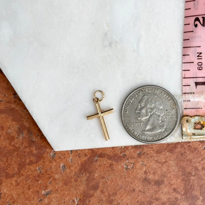 Estate 18KT Yellow Gold Plain Cross Pendant