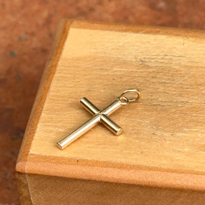 Estate 18KT Yellow Gold Plain Cross Pendant