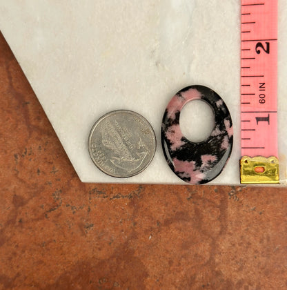 Estate Pink + Gray Rhodonite Oval Earring Charms