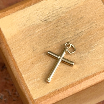 Estate 18KT Yellow Gold Plain Cross Pendant