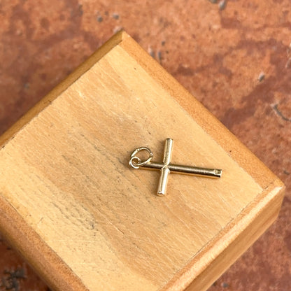 Estate 18KT Yellow Gold Plain Cross Pendant