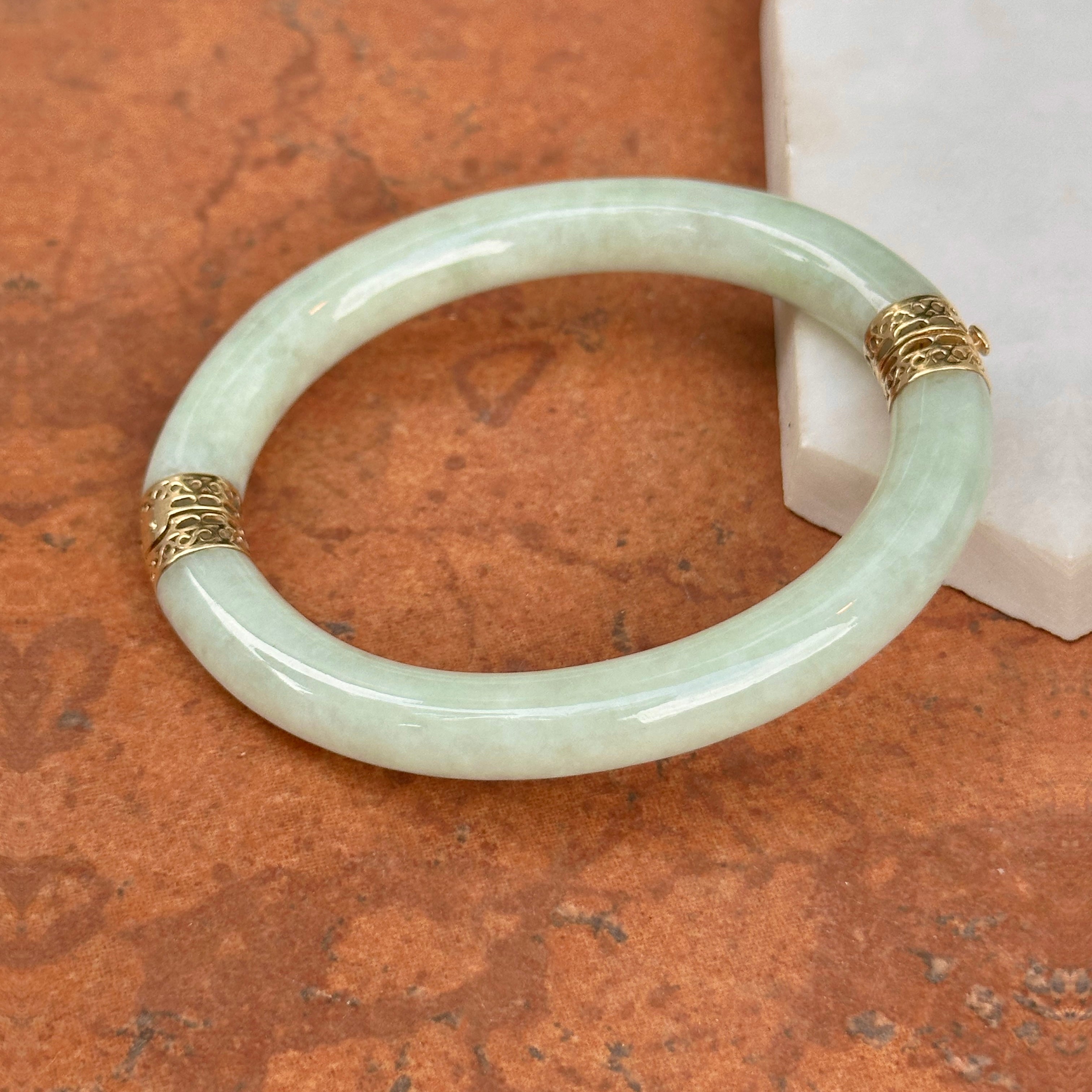 Hotsell 14K Gold/ Sterling Silver Genuine Jade Bracelet