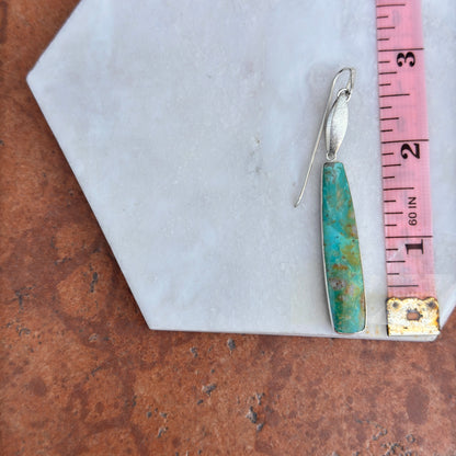 Sterling Silver Elongated Arizona Turquoise Earrings