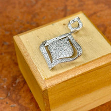 Load image into Gallery viewer, Estate 14KT White Gold Pave Diamond Geometric Pendant Slide