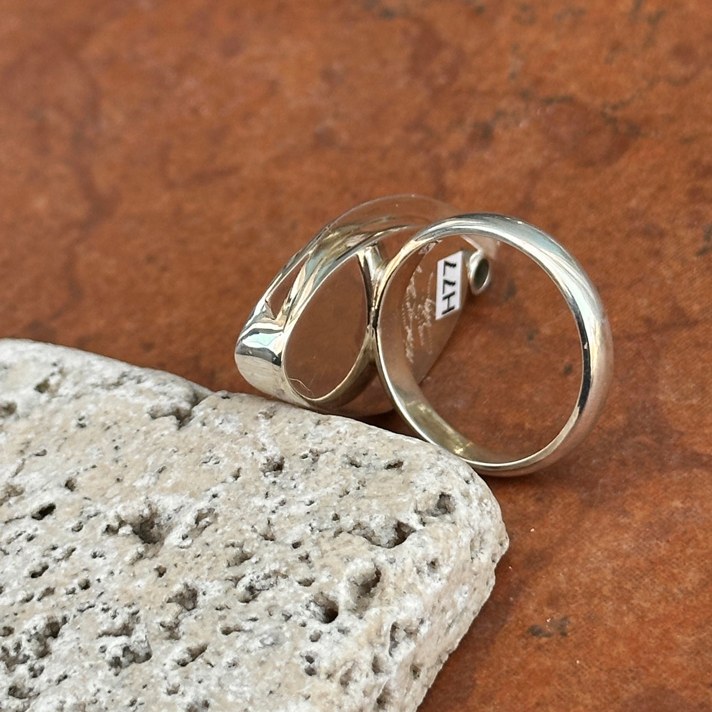 Sterling Silver Irregular Turquoise + Black Diamond Ring