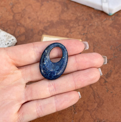 Vintage Blue Lapis Oval Earring Charms