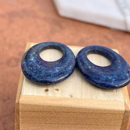 Vintage Blue Lapis Oval Earring Charms