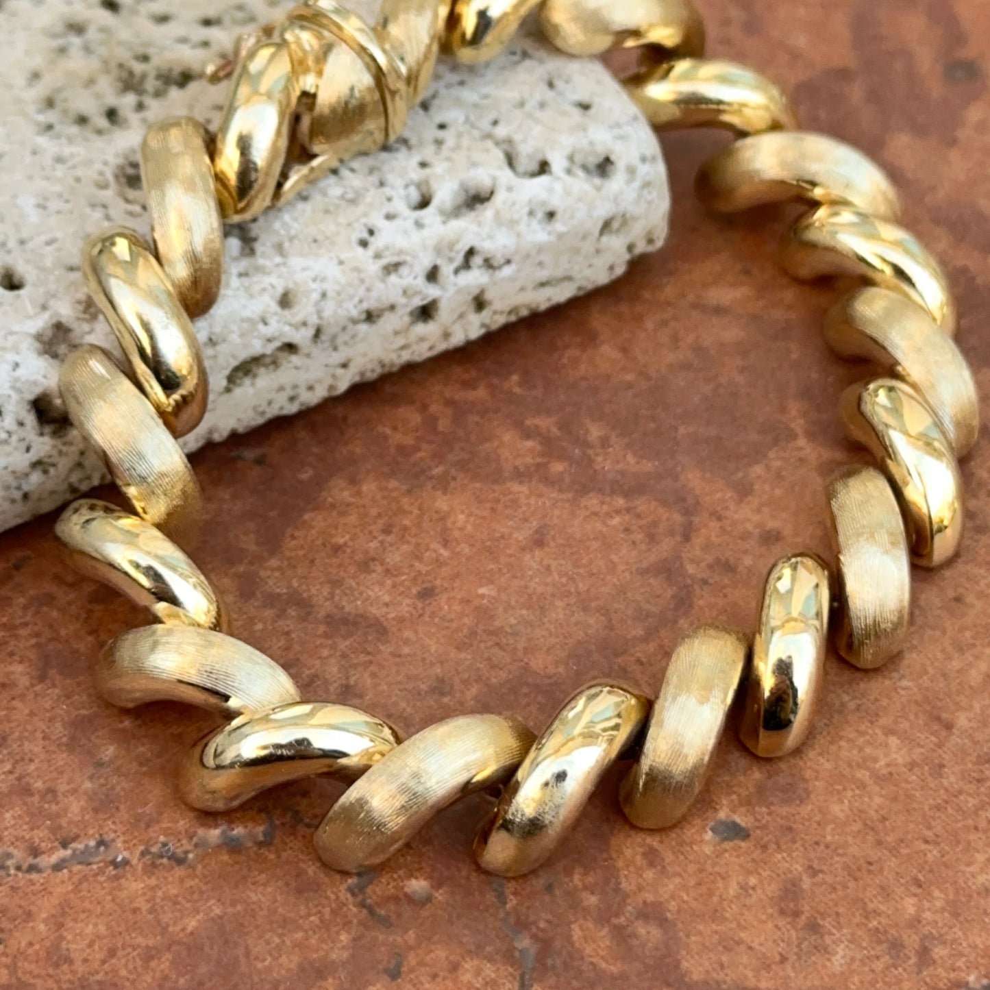 Estate 14KT Yellow Gold Florentine San Marco Bracelet