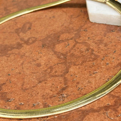 Estate 14KT Yellow Gold Polished Domed Omega Collar Necklace 8mm/ 17" - LSJ