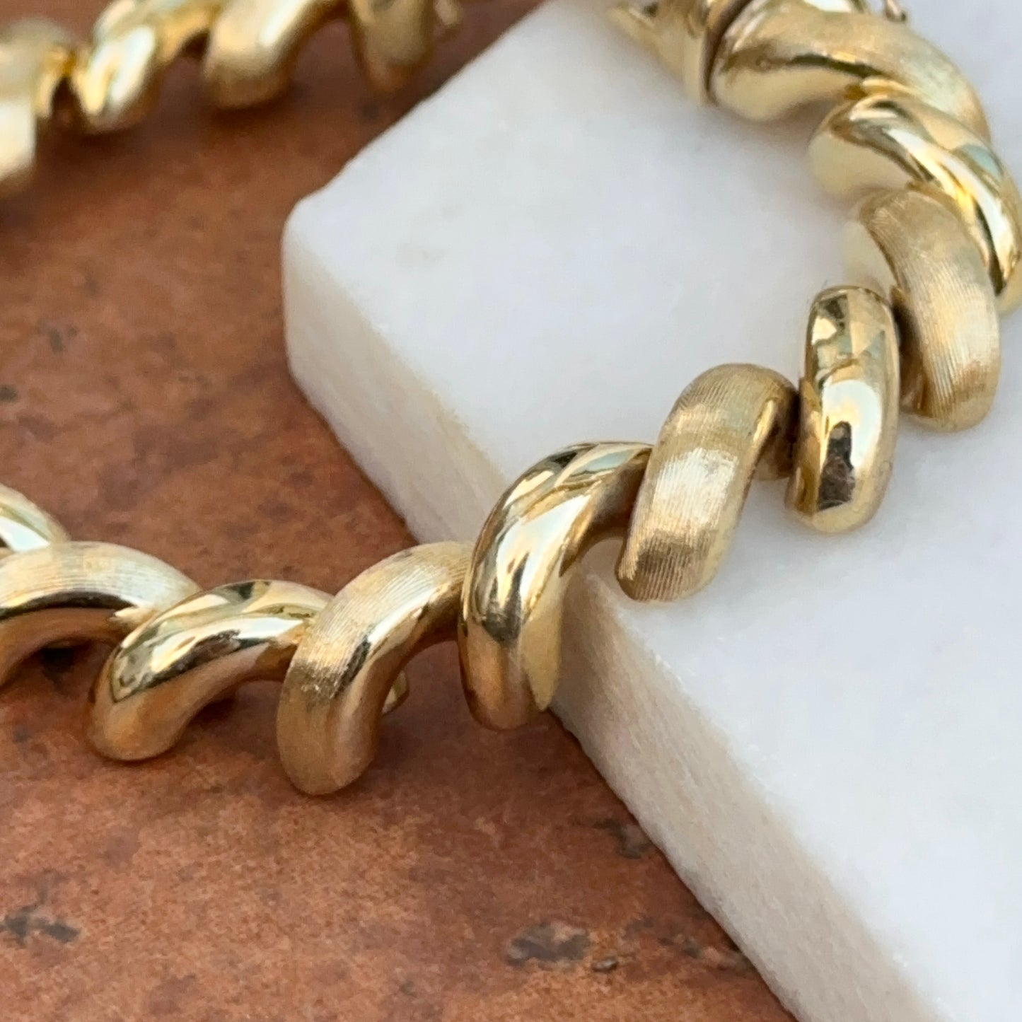 Estate 14KT Yellow Gold Florentine San Marco Bracelet