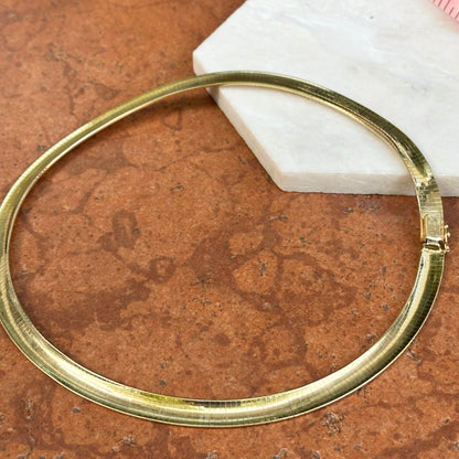Estate 14KT Yellow Gold Polished Domed Omega Collar Necklace 8mm/ 17" - LSJ