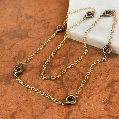 Estate 14KT Yellow Gold + Chocolate Link Necklace Chain 24"