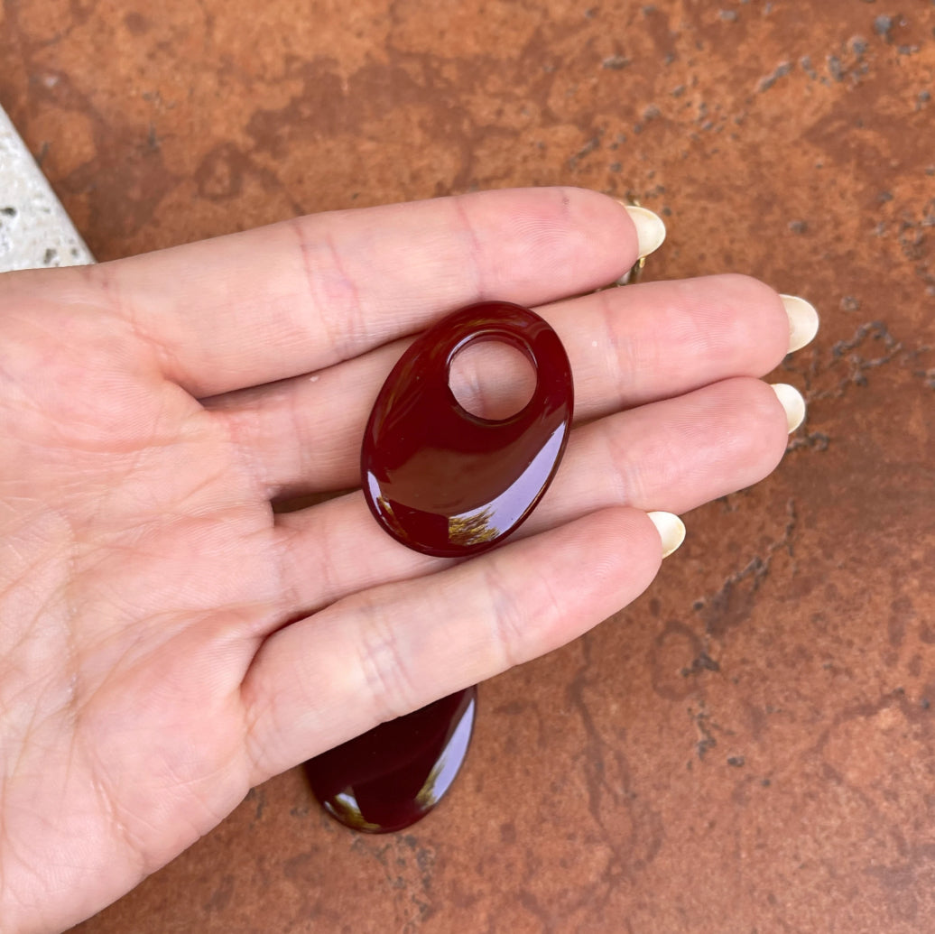 Red Carnelian Oval Earring Charms