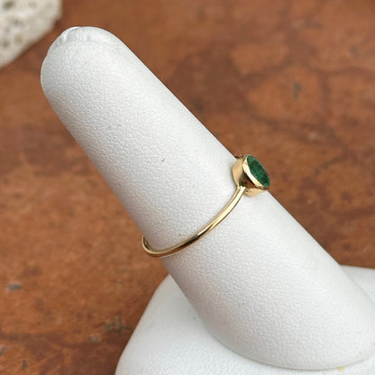 14KT Yellow Gold Bezel Oval Emerald Ring