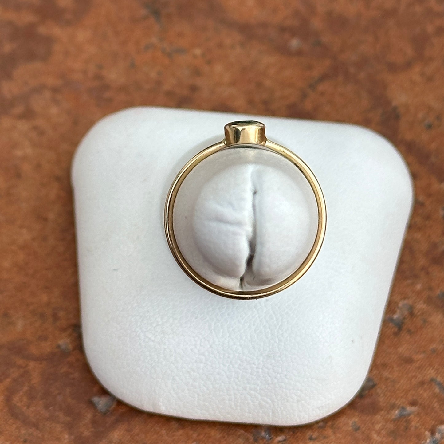 14KT Yellow Gold Bezel Oval Emerald Ring