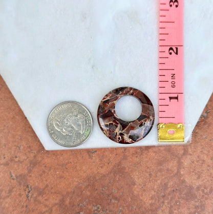 Vintage Brown Jasper Round Earring Charms