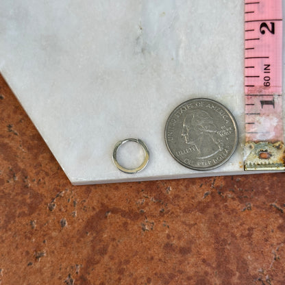 Sterling Silver High Polished Hinged Huggie Hoop Earrings 12.5mm