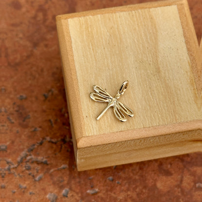 14KT Yellow Gold Dragonfly Pendant Charm