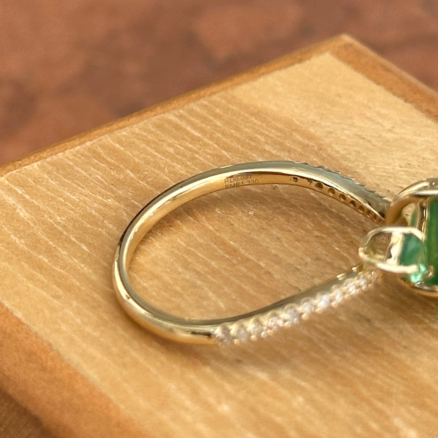 14KT Yellow Gold Pear + Emerald-Cut Emerald Ring