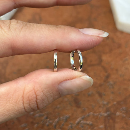 Sterling Silver High Polished Hinged Huggie Hoop Earrings 12.5mm