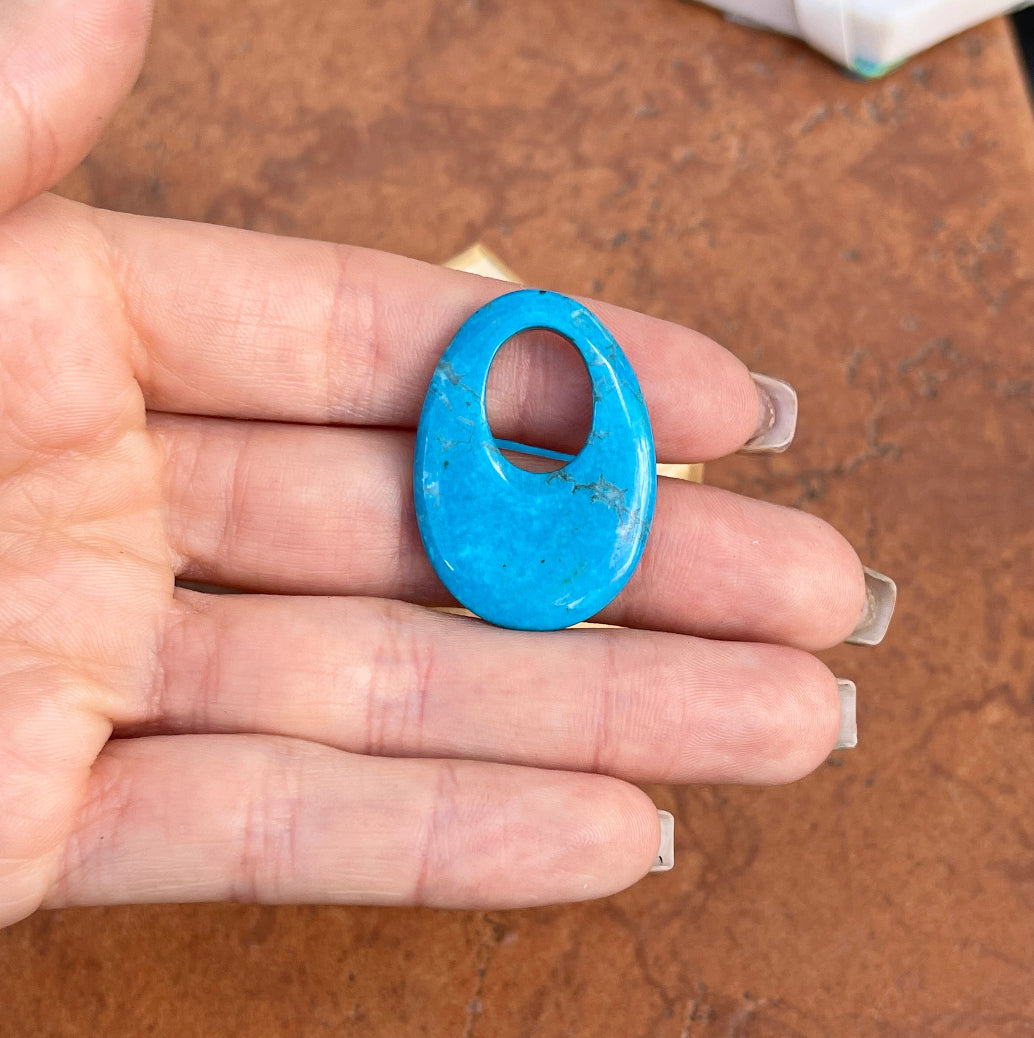 Vintage Blue Howlite Oval Earrings Charms