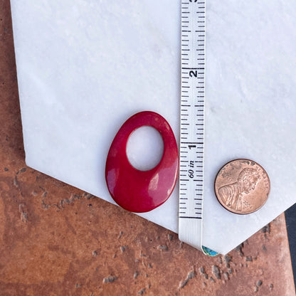 Estate Deep Red Onyx Oval Earring Charms