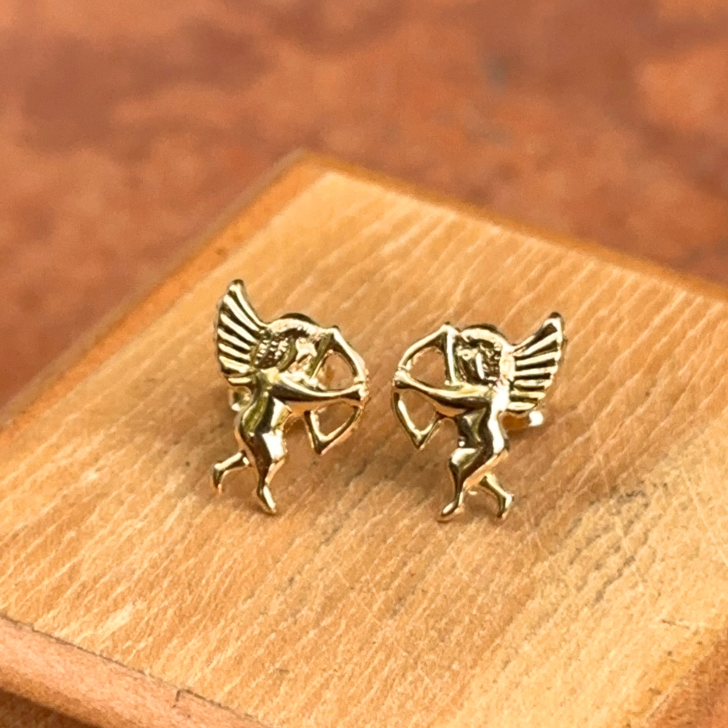 14KT Yellow Gold Baby Angel Stud Earrings