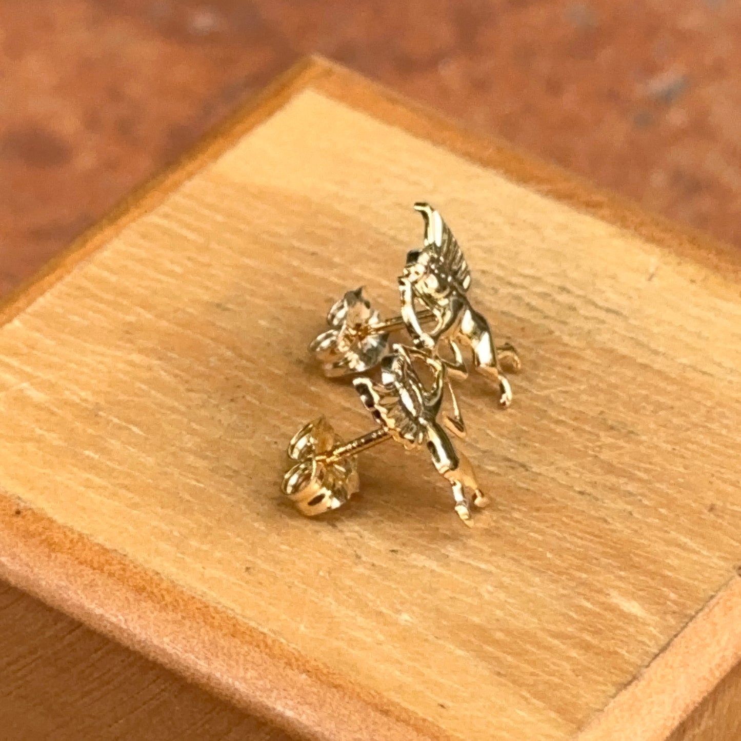 14KT Yellow Gold Baby Angel Stud Earrings