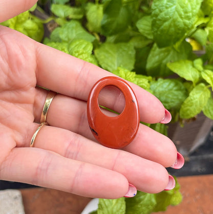 Red Rust Jasper Oval Earring Charms