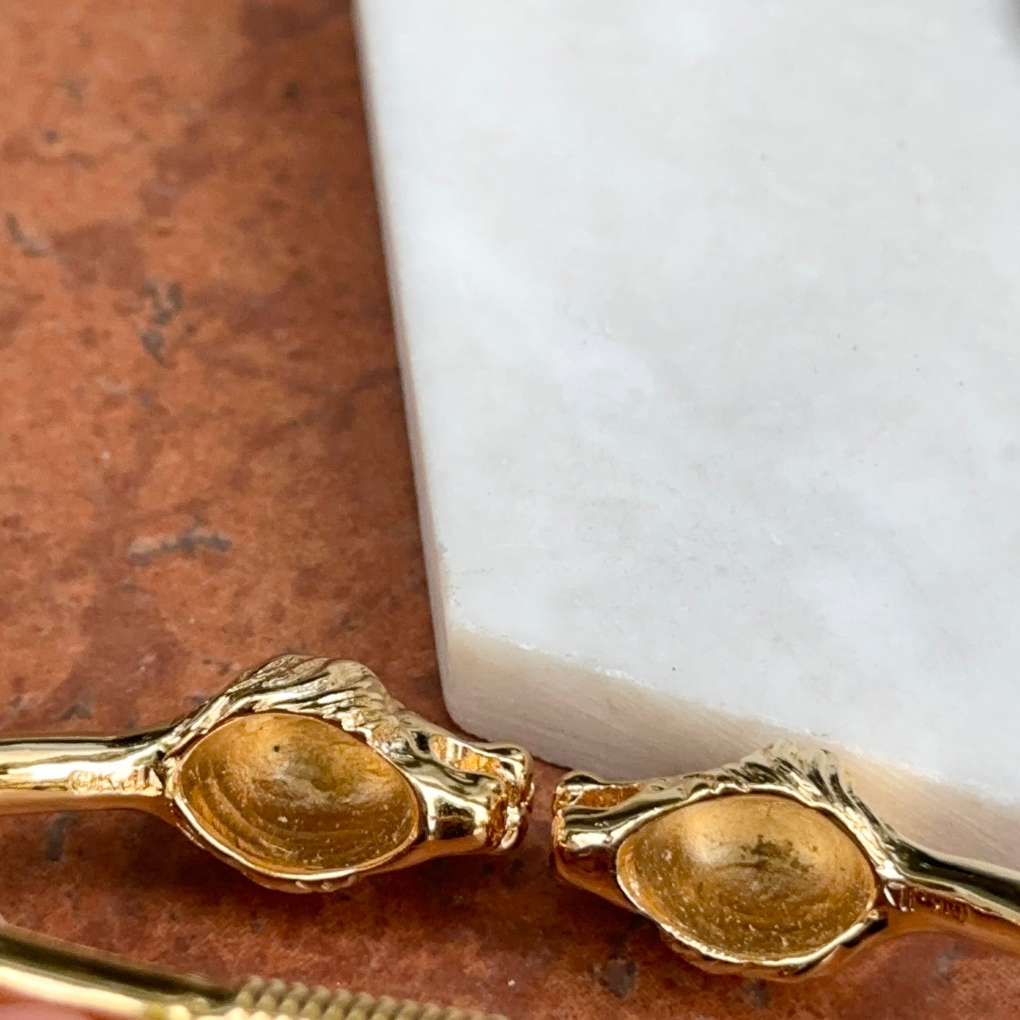 Estate Gold-Tone 3D Double Lion Head Cuff Bracelet