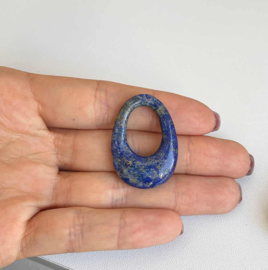 Vintage Blue Lapis Oval Earring Charms