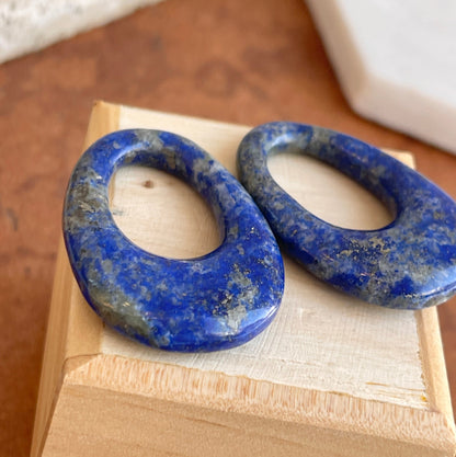 Vintage Blue Lapis Oval Earring Charms