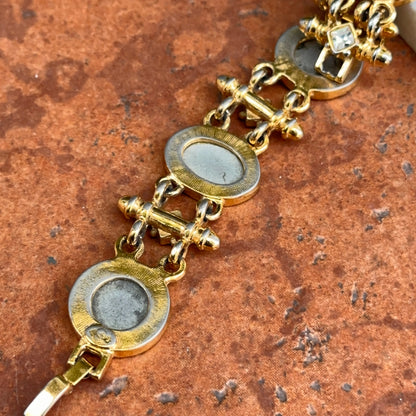 Estate Gold-Plated Greek Coin Links Bracelet