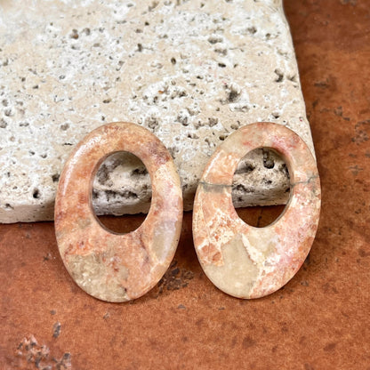 Vintage Jasper Oval Earring Charms