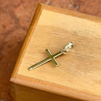 14KT Yellow Gold Flat Cross Pendant Charm 16.5mm