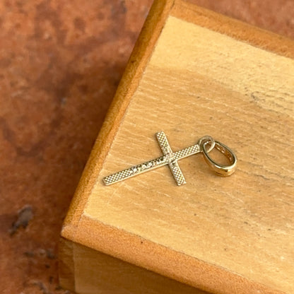 14KT Yellow Gold Flat Cross Pendant Charm 16.5mm