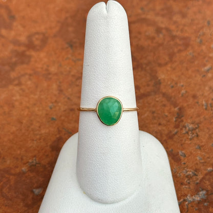 14KT Yellow Gold Bezel Oval 1.5 CT Emerald Ring