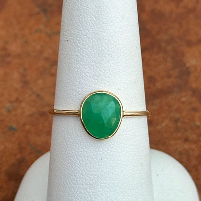 14KT Yellow Gold Bezel Oval 1.5 CT Emerald Ring