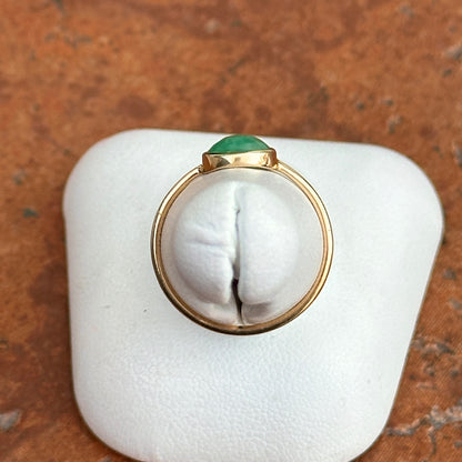 14KT Yellow Gold Bezel Oval 1.5 CT Emerald Ring