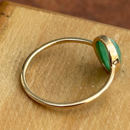 14KT Yellow Gold Bezel Oval 1.5 CT Emerald Ring