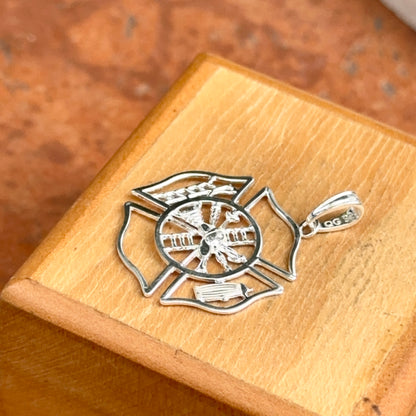 Sterling Silver Firefighter Badge Pendant