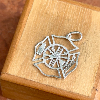 Sterling Silver Firefighter Badge Pendant