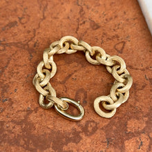 Load image into Gallery viewer, Estate 14KT Yellow Gold Matte Finish 12mm Rolo Chain Bracelet
