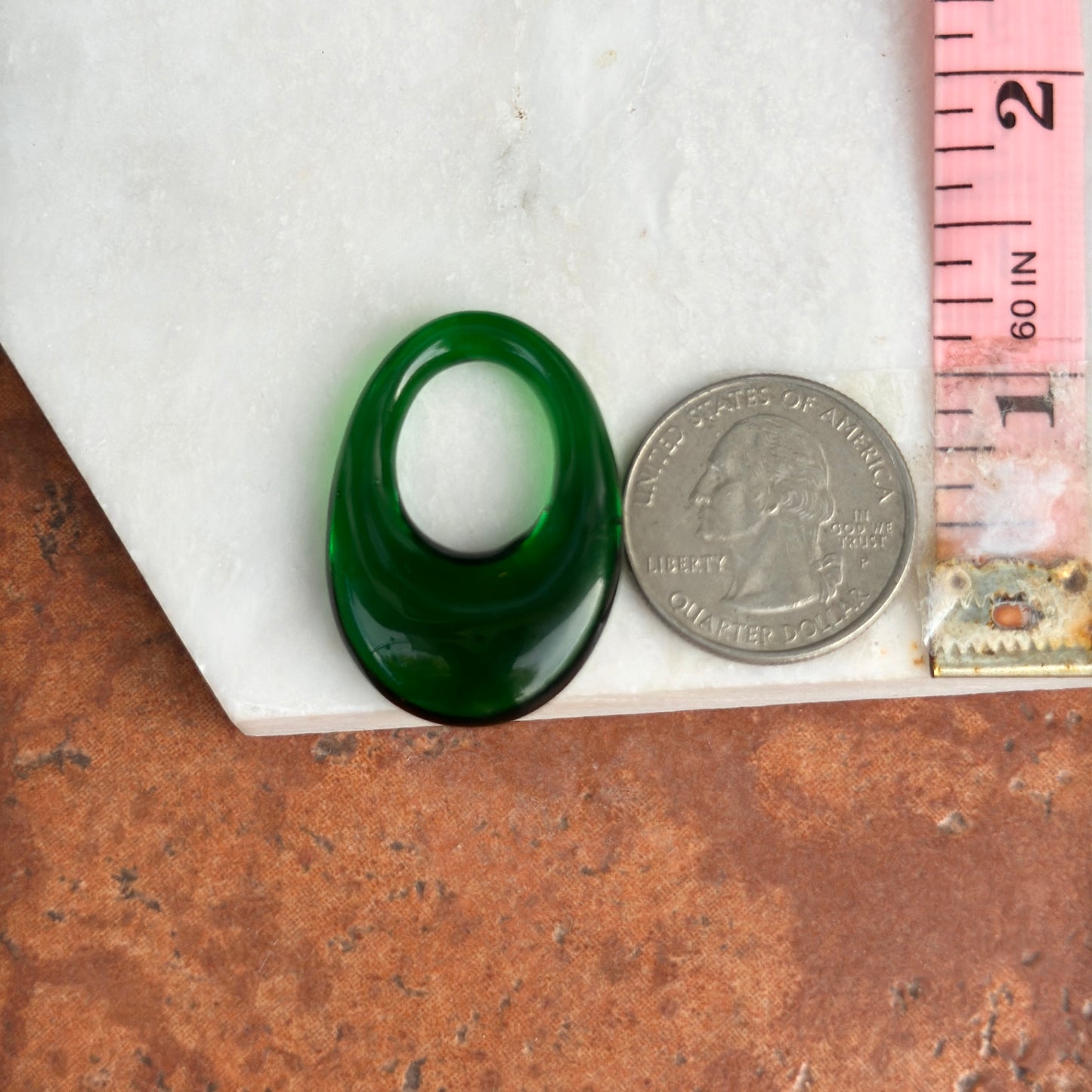 Vintage Oval Green Glass Earring Charms