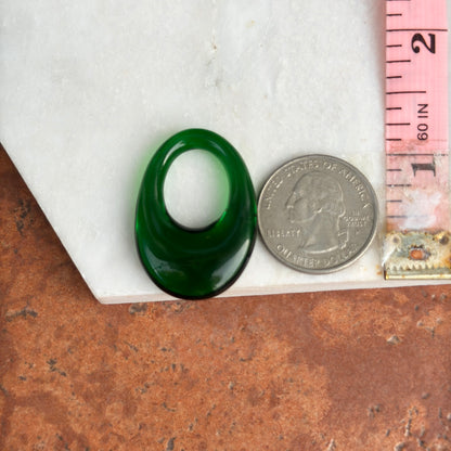 Vintage Oval Green Glass Earring Charms