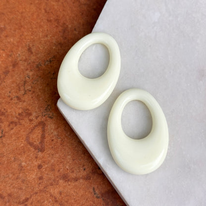 Estate White Stone Oval Earring Charms