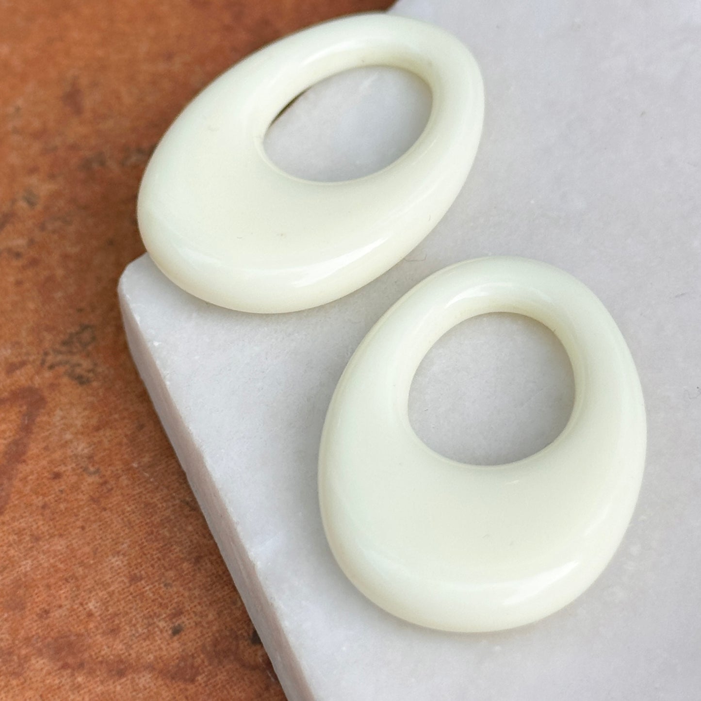 Estate White Stone Oval Earring Charms