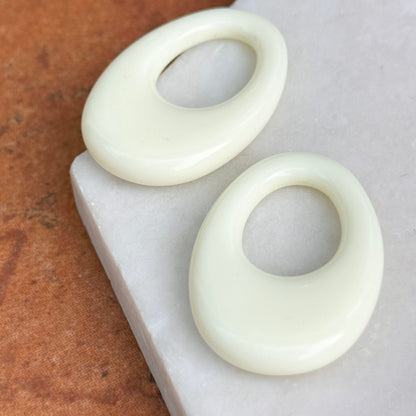 Estate White Stone Oval Earring Charms