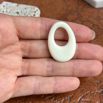 Estate White Stone Oval Earring Charms