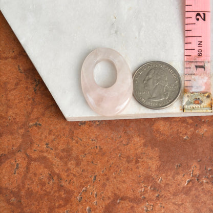 Vintage Rose Pink Quartz Oval Earring Charms